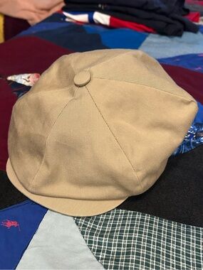 Vintage Polo Ralph Lauren Classic Tan Newsboy Cap
